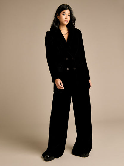 Maia Black Velvet Blazer