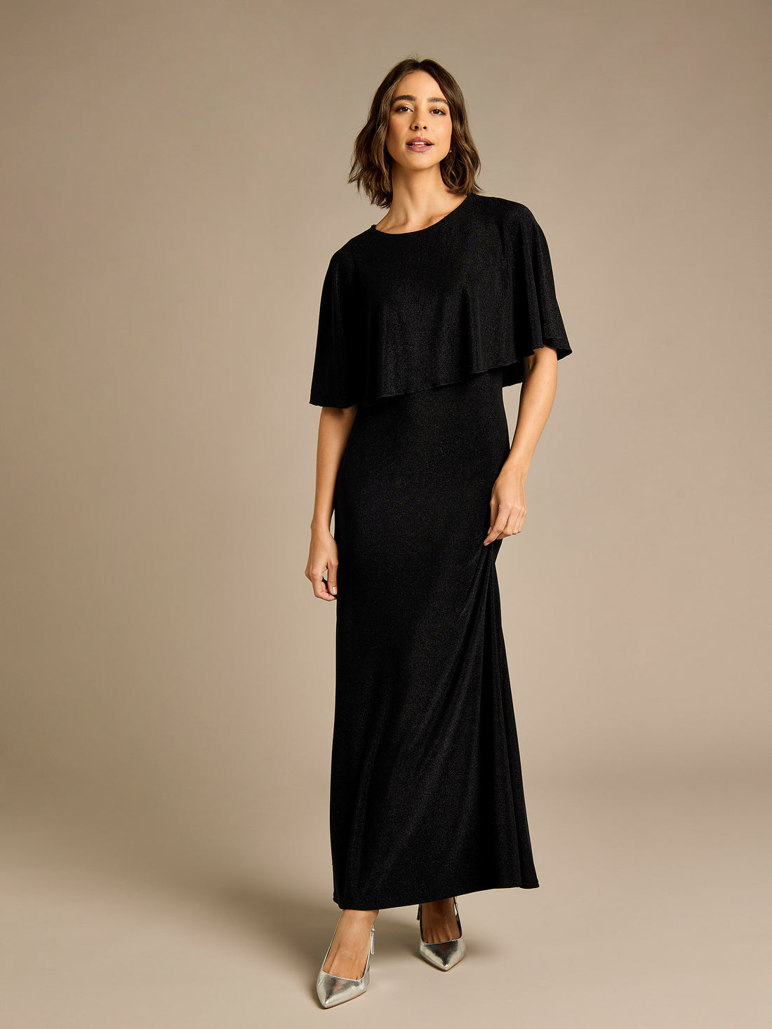 GWD Rachel Black Sparkle Jersey Maxi Dress