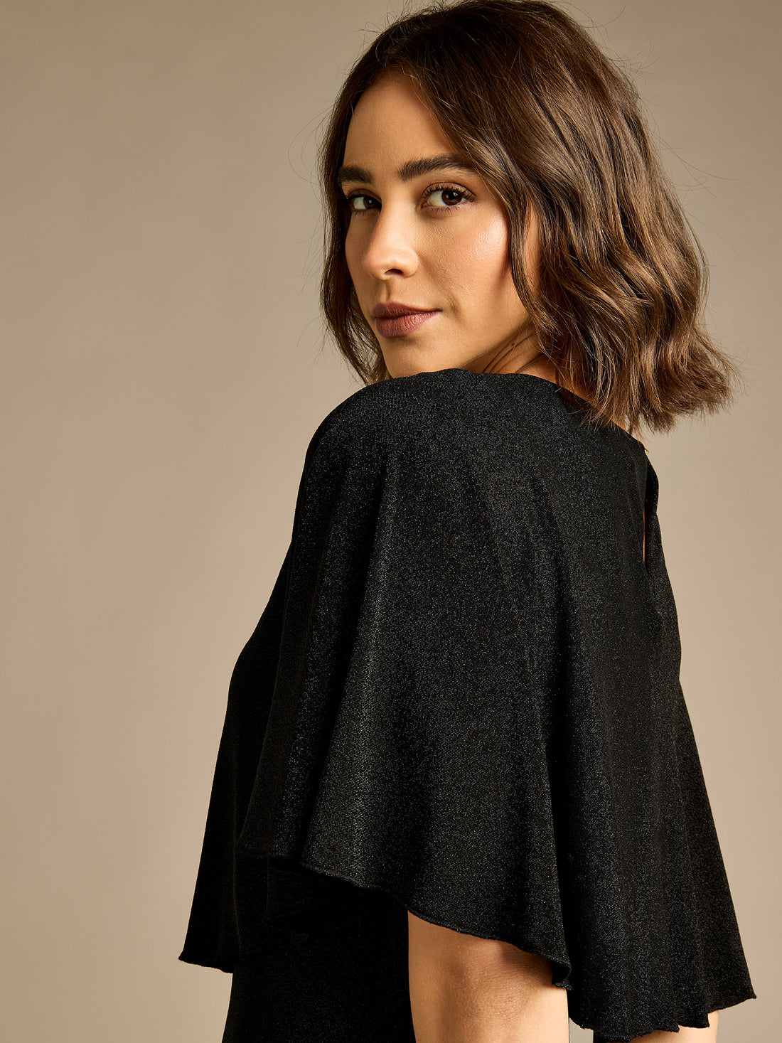 GWD Rachel Black Sparkle Jersey Maxi Dress