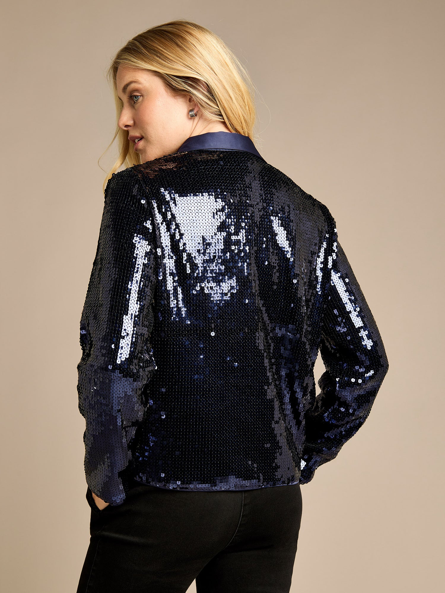 Luna Navy Sequin Shirt