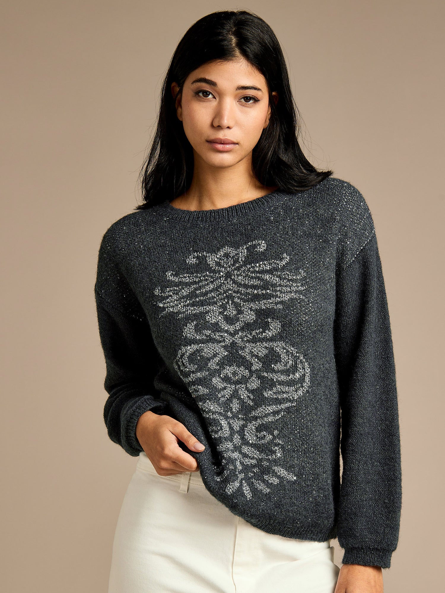 Meg Charcoal Wool Sparkle Jumper