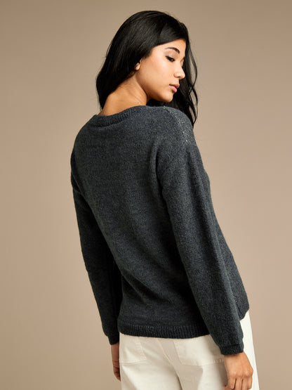 Meg Charcoal Wool Sparkle Jumper