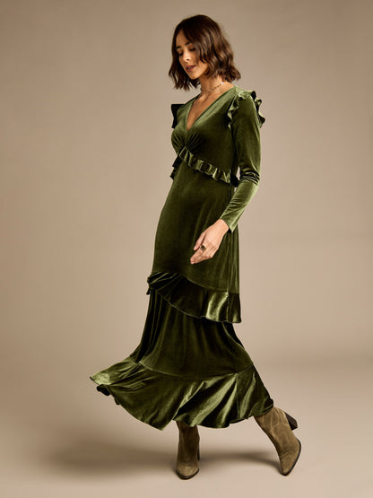 Odetta Khaki Maxi Dress