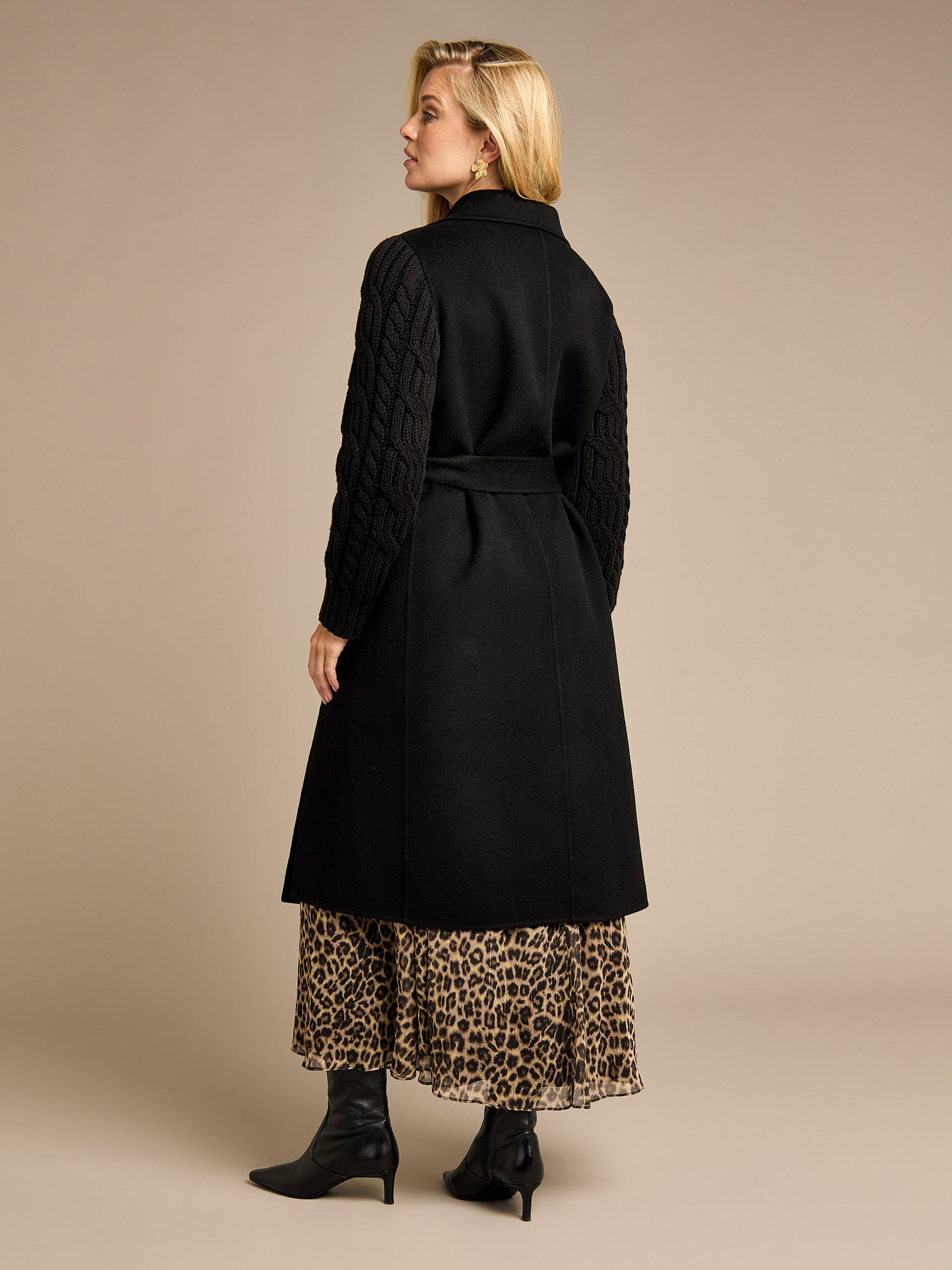 Kara Black Wrap Coat