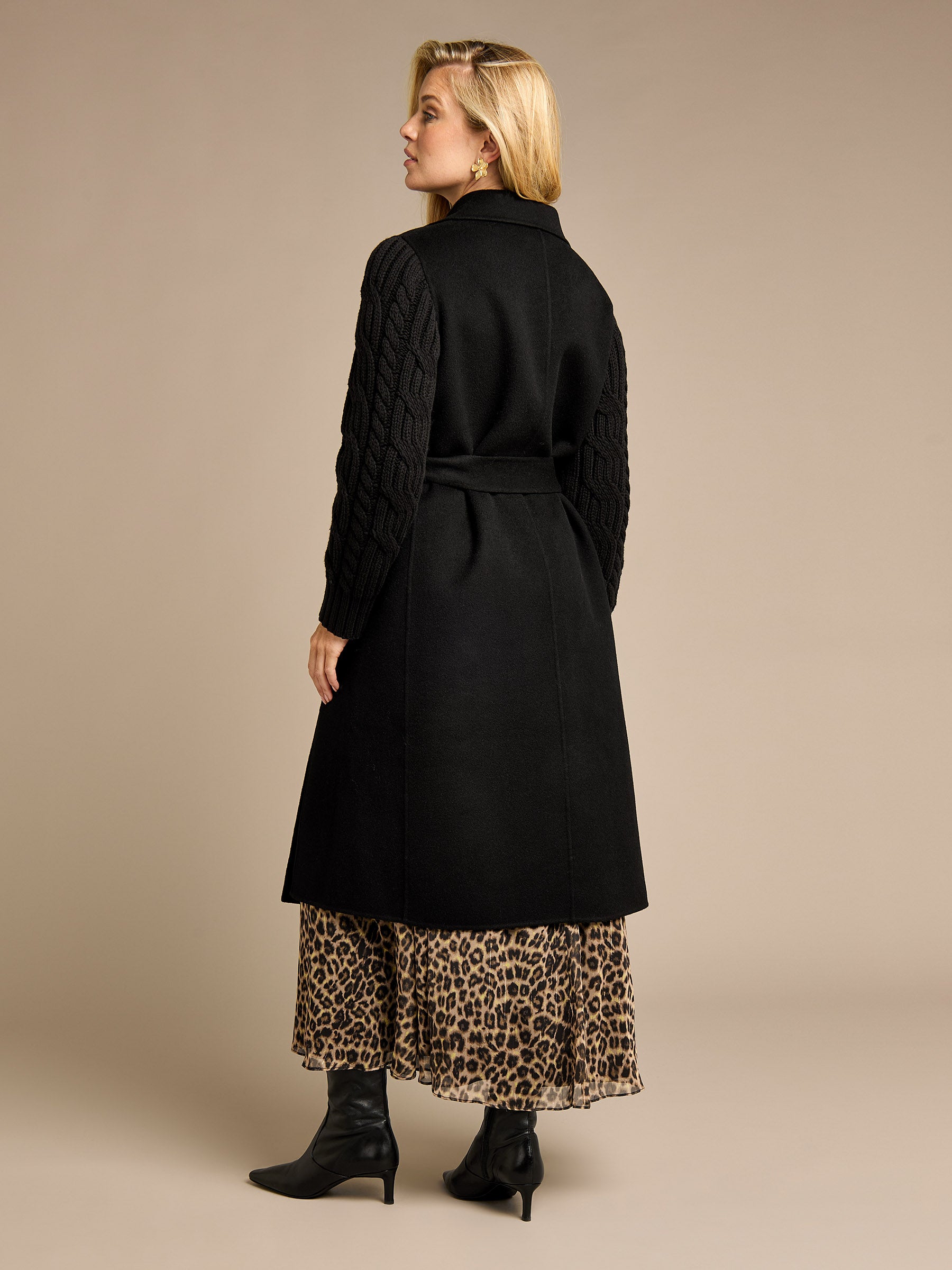 Kara Black Wrap Coat