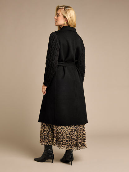 Kara Black Wrap Coat