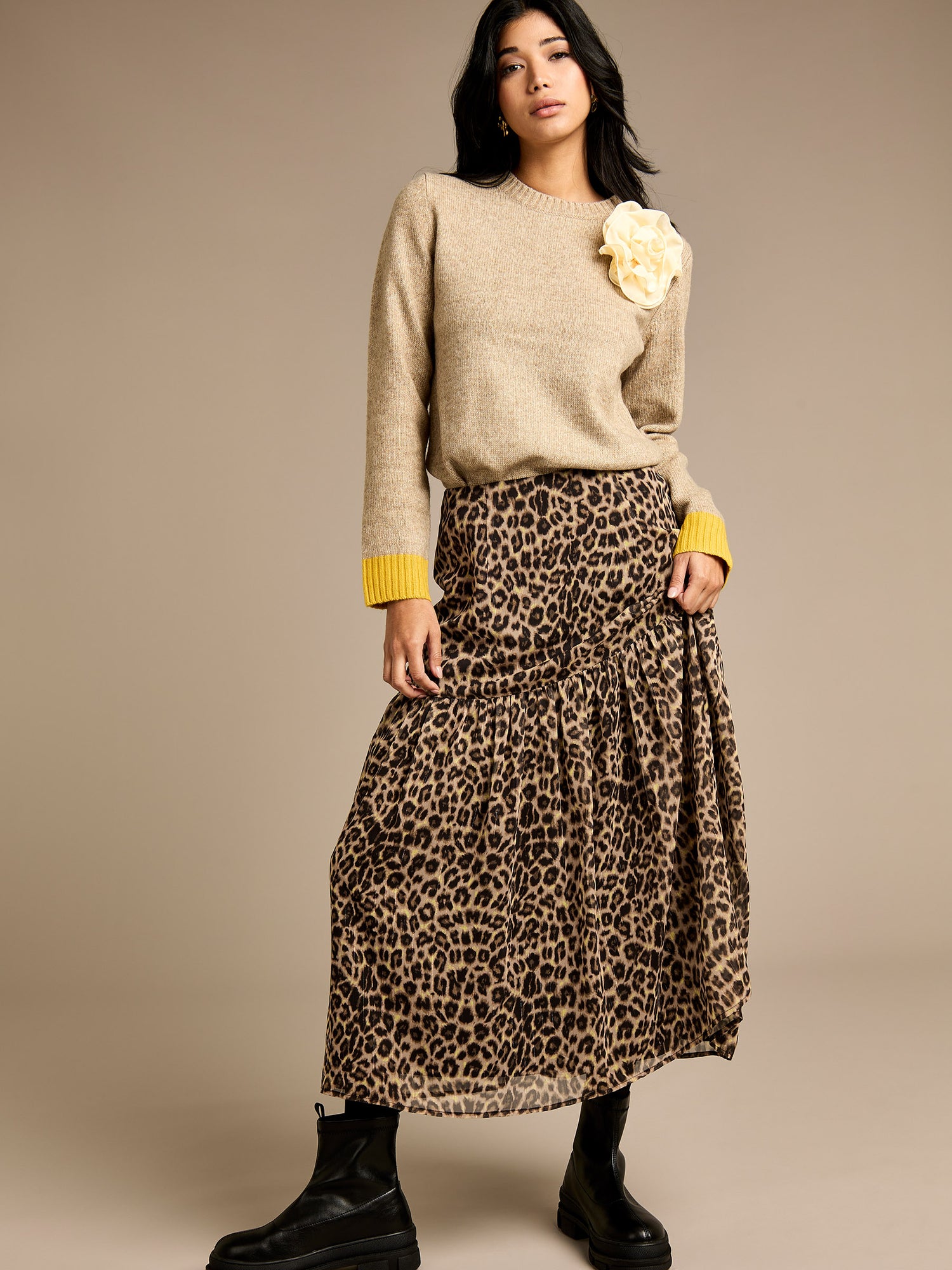 Meril Leopard Print Skirt