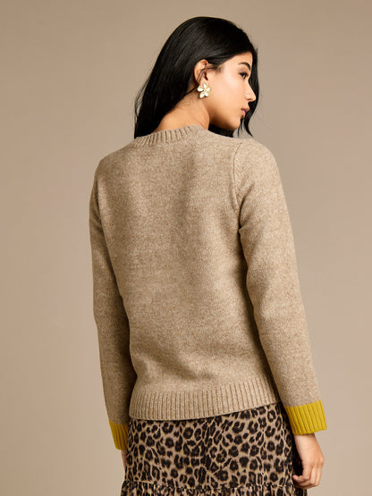 Neave Brown Knit Corsage Jumper