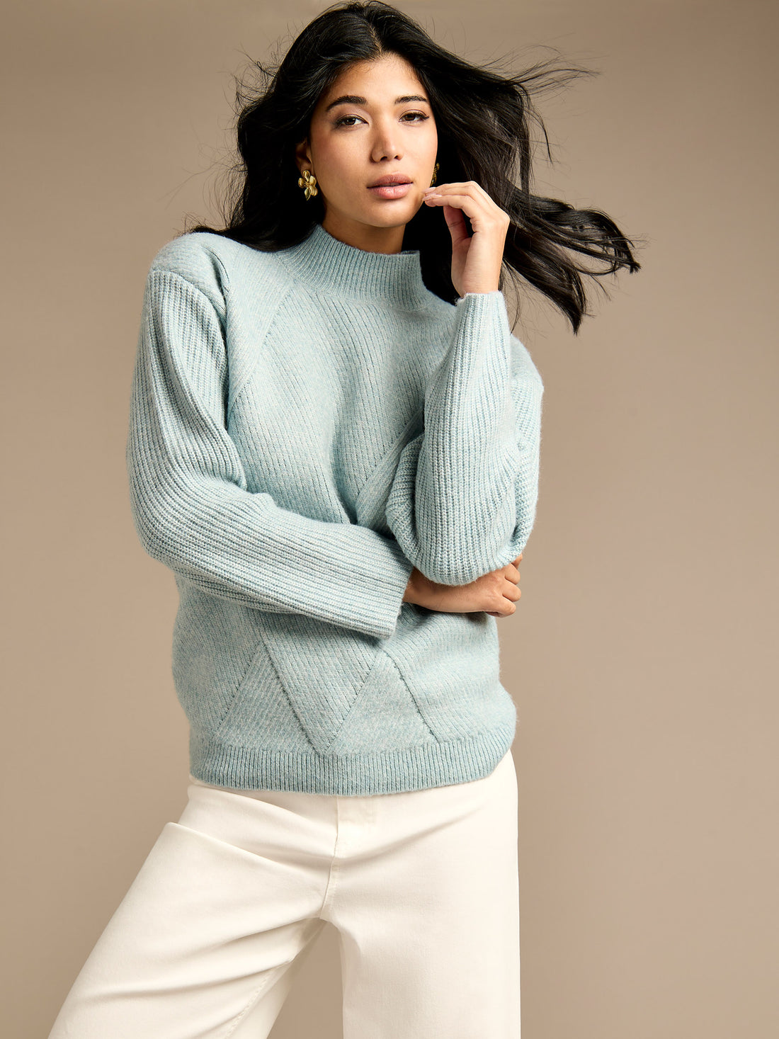 Joyful Aqua Knitted Wool Jumper | GWD Fashion