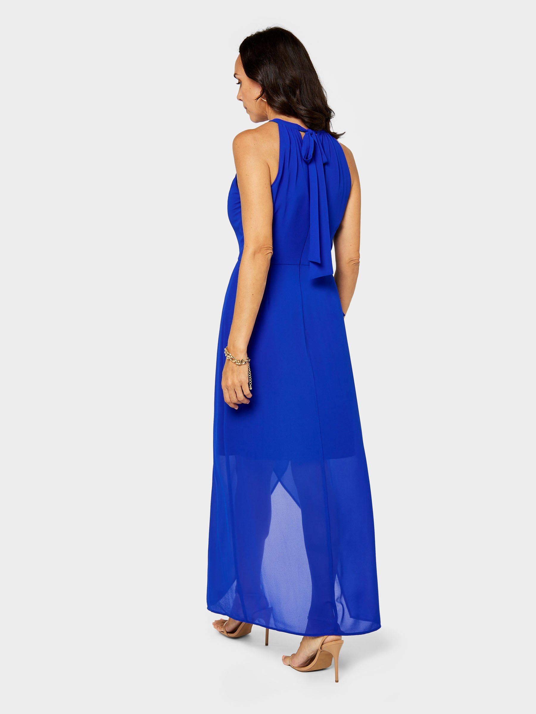 Cobalt blue chiffon dress best sale