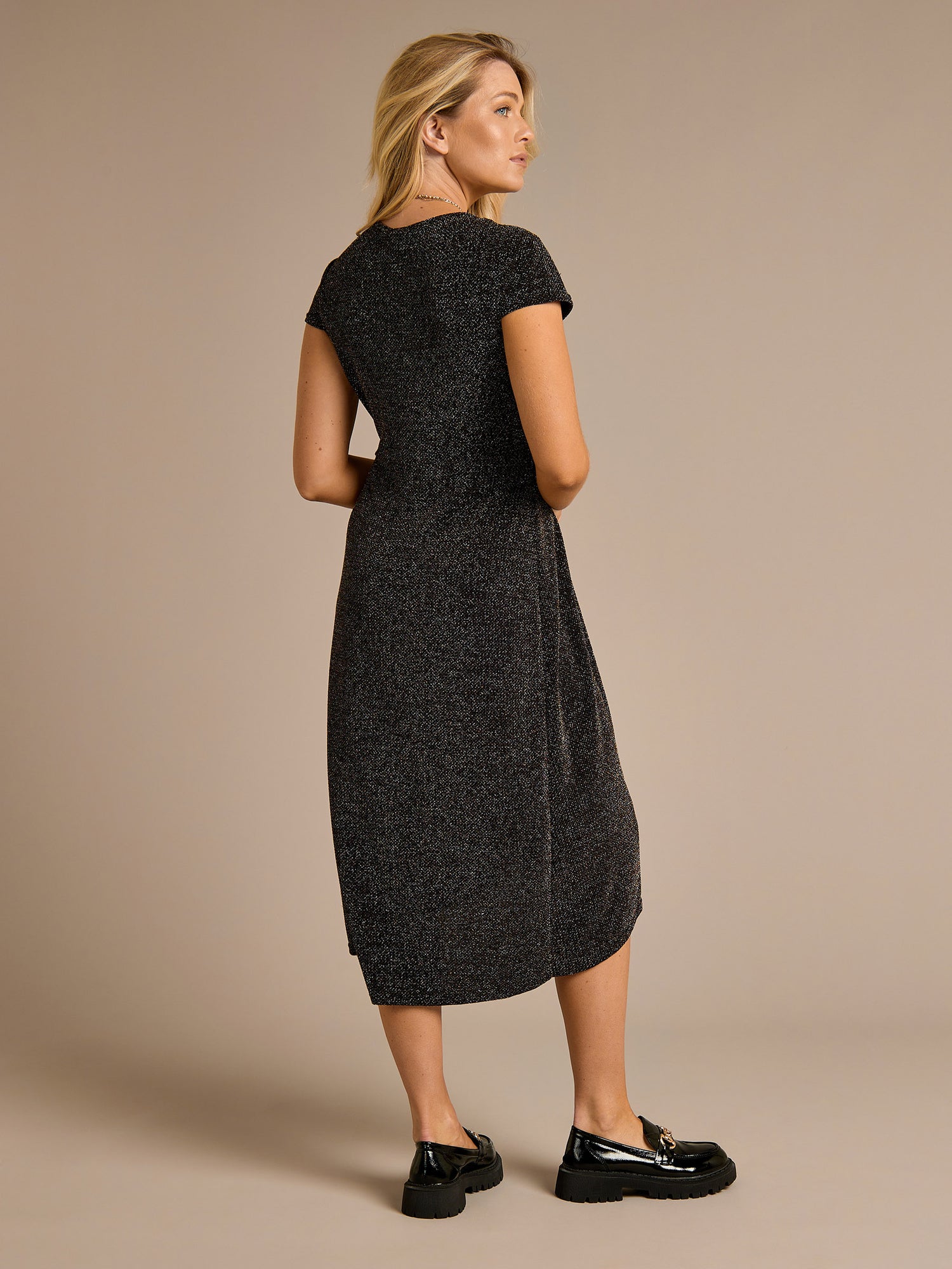 Bridget Sparkle Wrap-Style Midi Dress